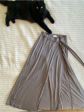 Women's Taupe Wrap Maxi Skirt - Unbranded